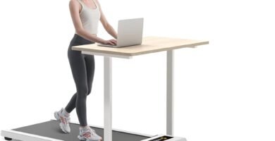 GOplus 2-in-1 Folding Treadmill (Dual Display, 2.25 HP)